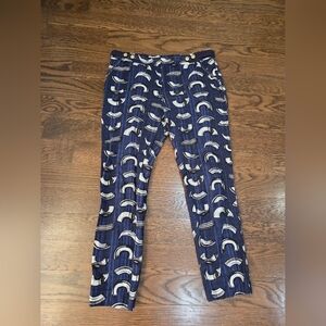 Anthropologie Cartonnier Charlie Navy and White Patterned Pants Sz.8